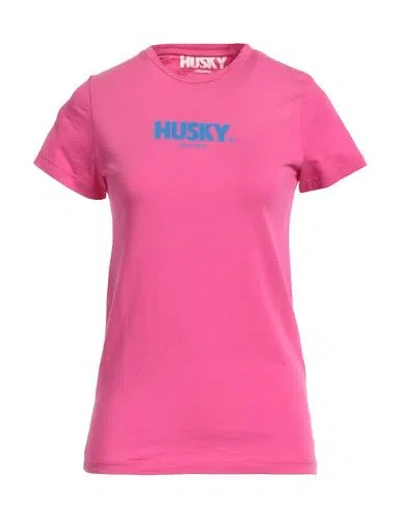 Husky Woman T-shirt Fuchsia Size 2 Cotton In Pink
