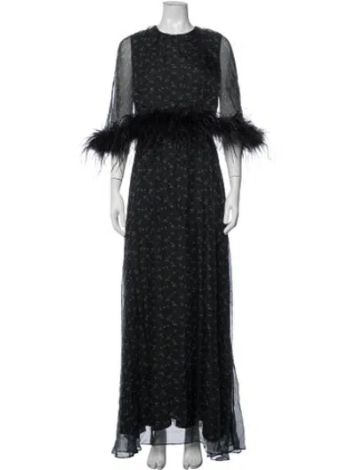 Pre-owned Hvn Silk Long Dress W/ Tags In Black