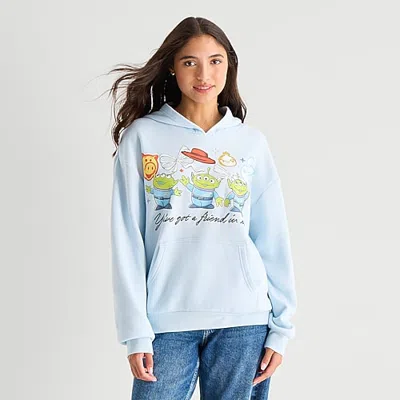 Hybrid Tees Toy Story Hoodie Womens Juniors Long Sleeve Toy Story Fleece Hoodie In Blue