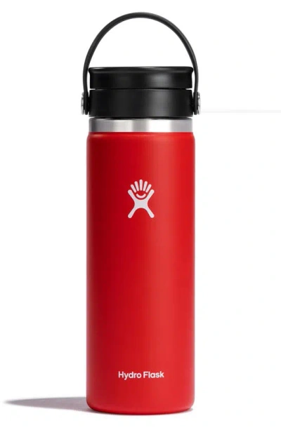 Hydro Flask 20-ounce Wide Mouth Water Bottle With Flex Sip Lid In Red