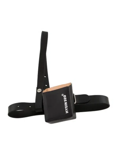Pre-owned Hyein Seo Leather Belt With Cigarette Holder In Black