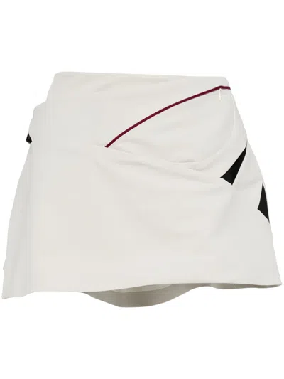 Hyein Seo Low-rise Layered Wrap Miniskirt In Neutrals