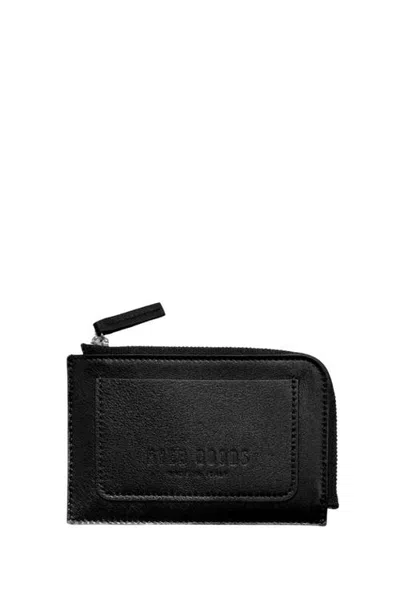 Hyer Goods Upcycled Italian Leather Zip-around Card Wallet In Black