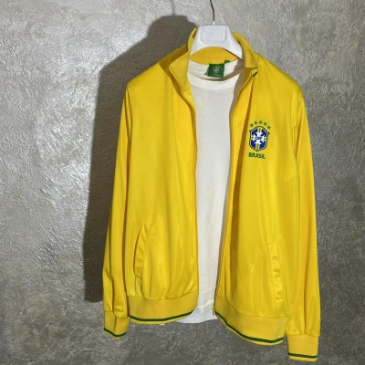 Pre-owned Hype X Soccer Jersey Blokecore Brasil 2000s Vintage Track Top Football Jacket Y2k In Yellow