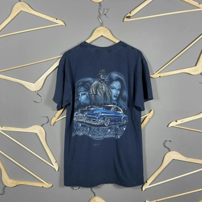 Pre-owned Hype X Vintage 1998 Rolling Hard Lowrider Faded T-shirt In Dark Navy