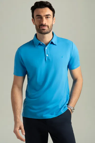 Hypernatural El Capitán Classic Fit Micro-pique Polo With Hyper-cool Jade® In Mediterranean Blue
