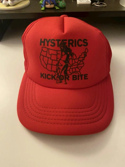 Pre-owned Hysteric Glamour Kick Or Bite Trucker Hat In Red