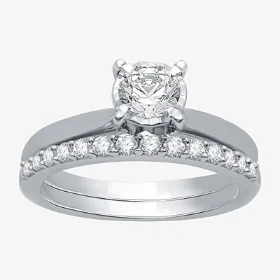 I Said Yes (h-i / I1) Womens 1 Ct. T.w. Lab Grown White Diamond Sterling Silver Round Solitaire Bridal Set