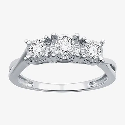 I Said Yes (h-i / I1) Womens 1/2 Ct. T.w. Lab Grown White Diamond 14k Gold Over Silver Sterling Silver 3-stone 