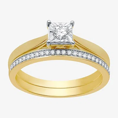I Said Yes (h-i / I1) Womens 1/4 Ct. T.w. Lab Grown White Diamond Sterling Silver Solitaire Bridal Set In Multi