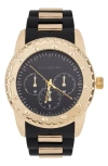 I Touch Rocawear Analog Silicone Strap Watch, 51mm In Black/ Gold