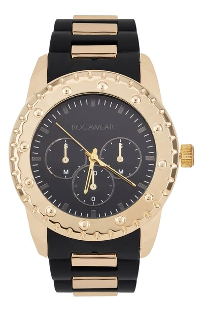 I Touch Rocawear Analog Silicone Strap Watch, 51mm In Gold