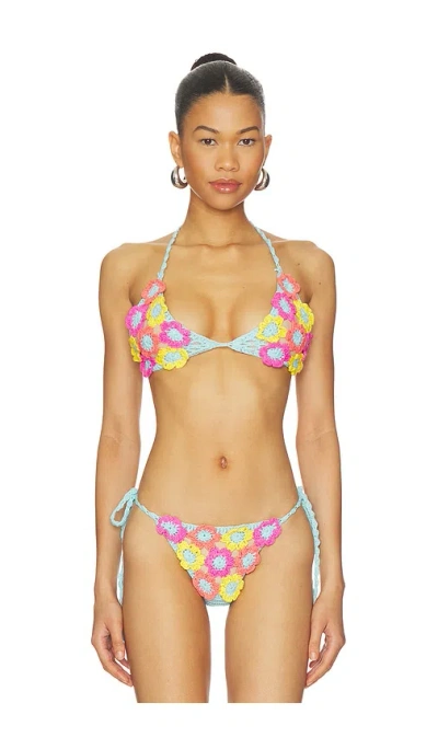 I.am.gia Blossom Bikini Top In Orange Multi
