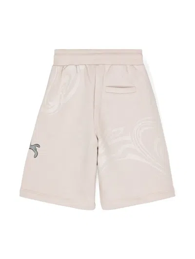 Iceberg Kids' Cartoon-print Jersey Shorts In Neutrals