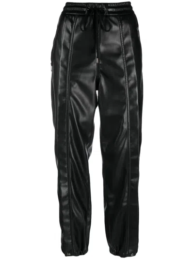 Iceberg Faux-leather Straight-leg Trousers In Black