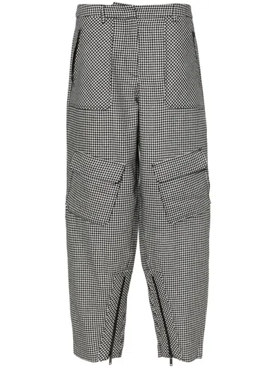 Iceberg Houndstooth-pattern Tapered Trousers In Black
