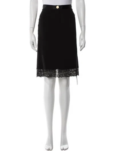 Pre-owned Iceberg Lace Pattern Midi Length Skirt In Black