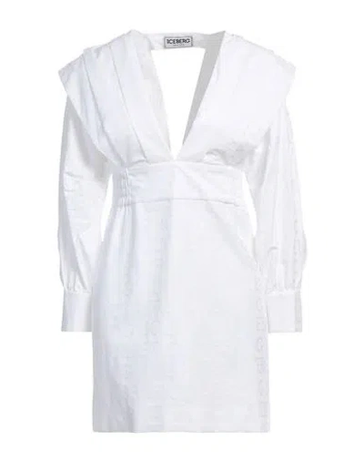 Iceberg Woman Mini Dress White Size 4 Cotton