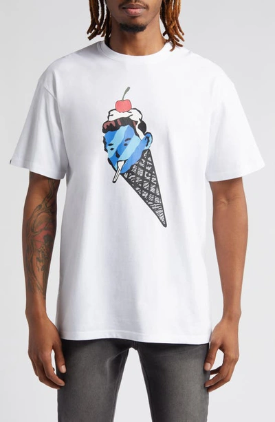 Icecream Cone Man Graphic T-shirt In White