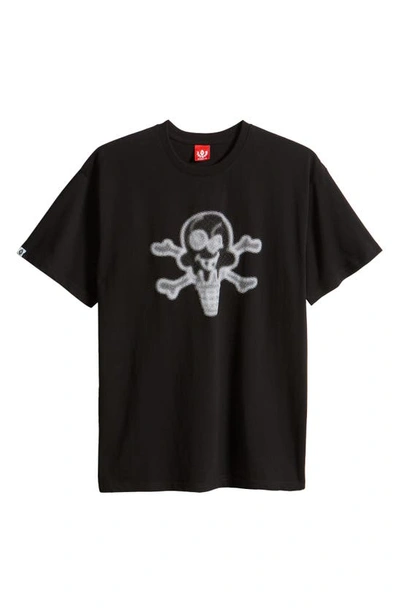 Icecream Hazy Cotton Graphic T-shirt In Black