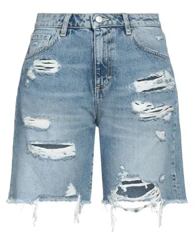 Icon Denim Woman Denim Shorts Blue Size 26 Cotton