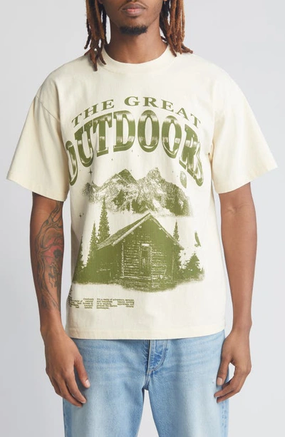 Id Supply Co The Great Outdoors Graphic T-shirt In Cream