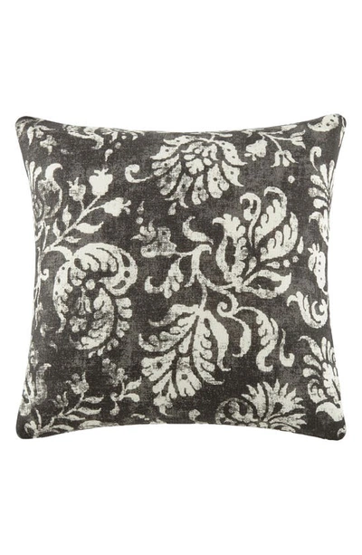 Ienjoy Home Distressed Floral Cotton Throw Pillow In Gray