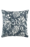 Ienjoy Home Distressed Floral Cotton Throw Pillow In Gray