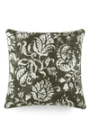 Ienjoy Home Distressed Floral Cotton Throw Pillow In Green