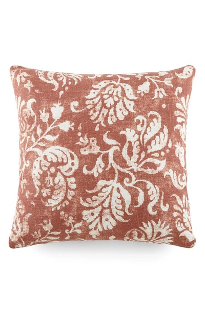 Ienjoy Home Distressed Floral Cotton Throw Pillow In Orange