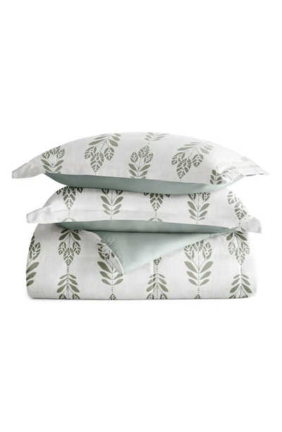 Ienjoy Home Folk Leaves Reversible 3-piece Comforter Set In White