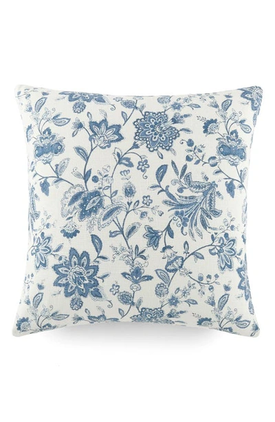 Ienjoy Home Jacobean Floral Cotton Throw Pillow In Blue