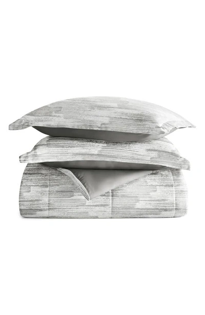 Ienjoy Home Textured Stripe Reversible 3-piece Comforter Set In Gray