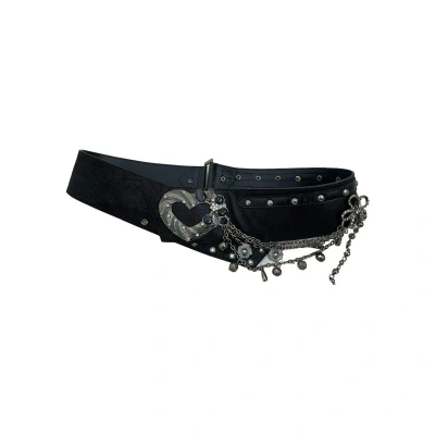 Pre-owned If Six Was Nine X Kmrii Black Love Chain Belt Y2k Styled