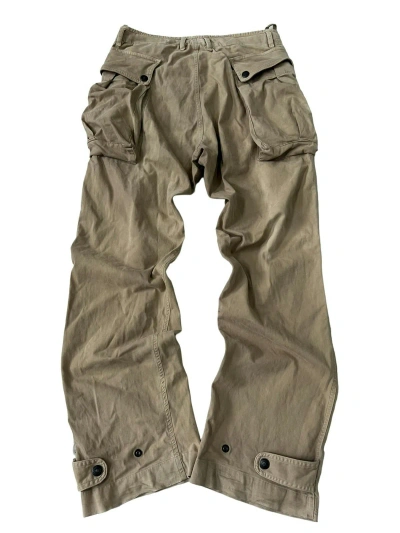 Pre-owned If Six Was Nine X Le Grande Bleu L G B Griffin Moleskin Gas Mask Cargo Flared Pants In Kaki