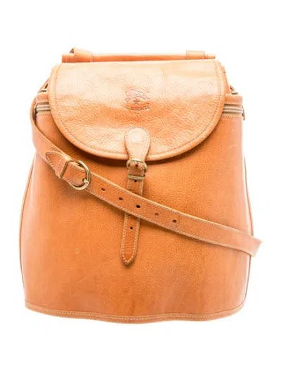 Pre-owned Il Bisonte Leather Backpack In Brown