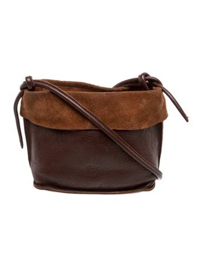 Pre-owned Il Bisonte Leather Crossbody Bag In Brown