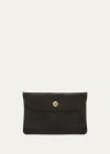 Il Bisonte Unisex Leather Snap Pouch In Black