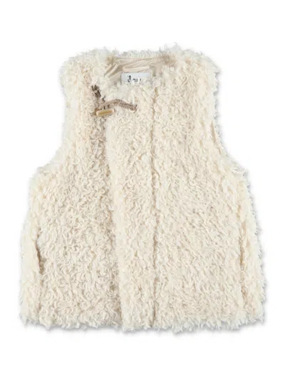 Il Gufo Girls Faux Fur Vest In Bianco