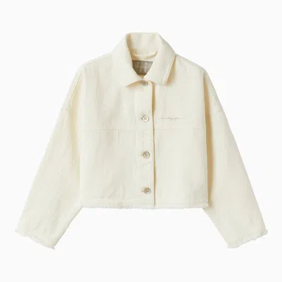 Il Gufo Kids' Milk-white Denim Jacket