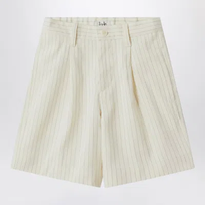 Il Gufo Pinstriped Cotton Bermuda Shorts In White