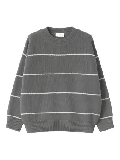 Il Gufo Kids' Striped Sweater In Gray