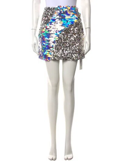 Pre-owned Ila Patterned Mini Skirt W/ Tags In Metallic/silver