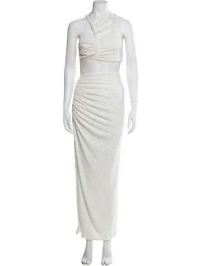 Pre-owned Ila Sequin Long Dress W/ Tags In White