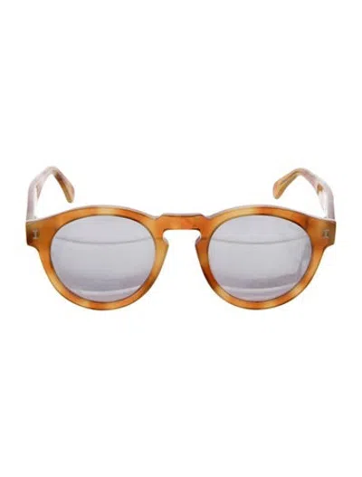 Pre-owned Illesteva Round Mirrored Sunglasses In Brown