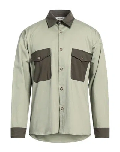 Imperial Man Shirt Sage Green Size M Cotton, Elastane