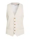 Imperial Man Tailored Vest Beige Size L Polyester, Viscose, Elastane In White