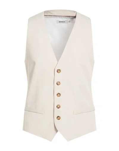 Imperial Man Tailored Vest Beige Size L Polyester, Viscose, Elastane In White