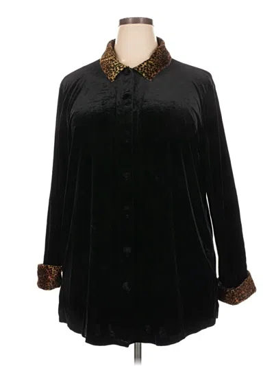 Pre-owned Impressions Long Sleeve Blouse In Black
