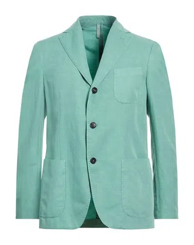 Incotex By Slowear Man Blazer Sage Green Size 44 Linen, Cotton